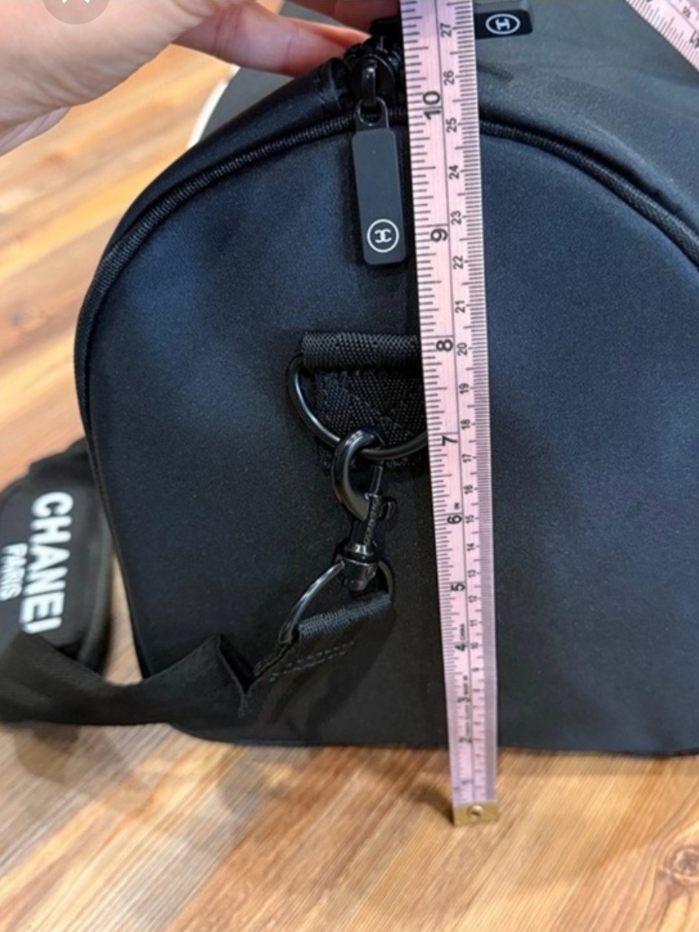 CHANEL GWP Black Duffel Bag with White CC Logo - Picture 10 of 11